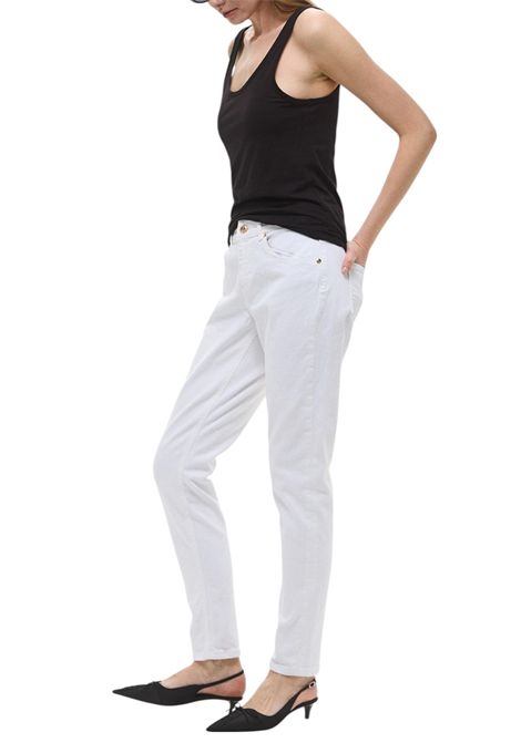Just Cavalli White Jeans with Gold Logo Details JUST CAVALLI | Trousers | 78PAB5K0 CEWR1003